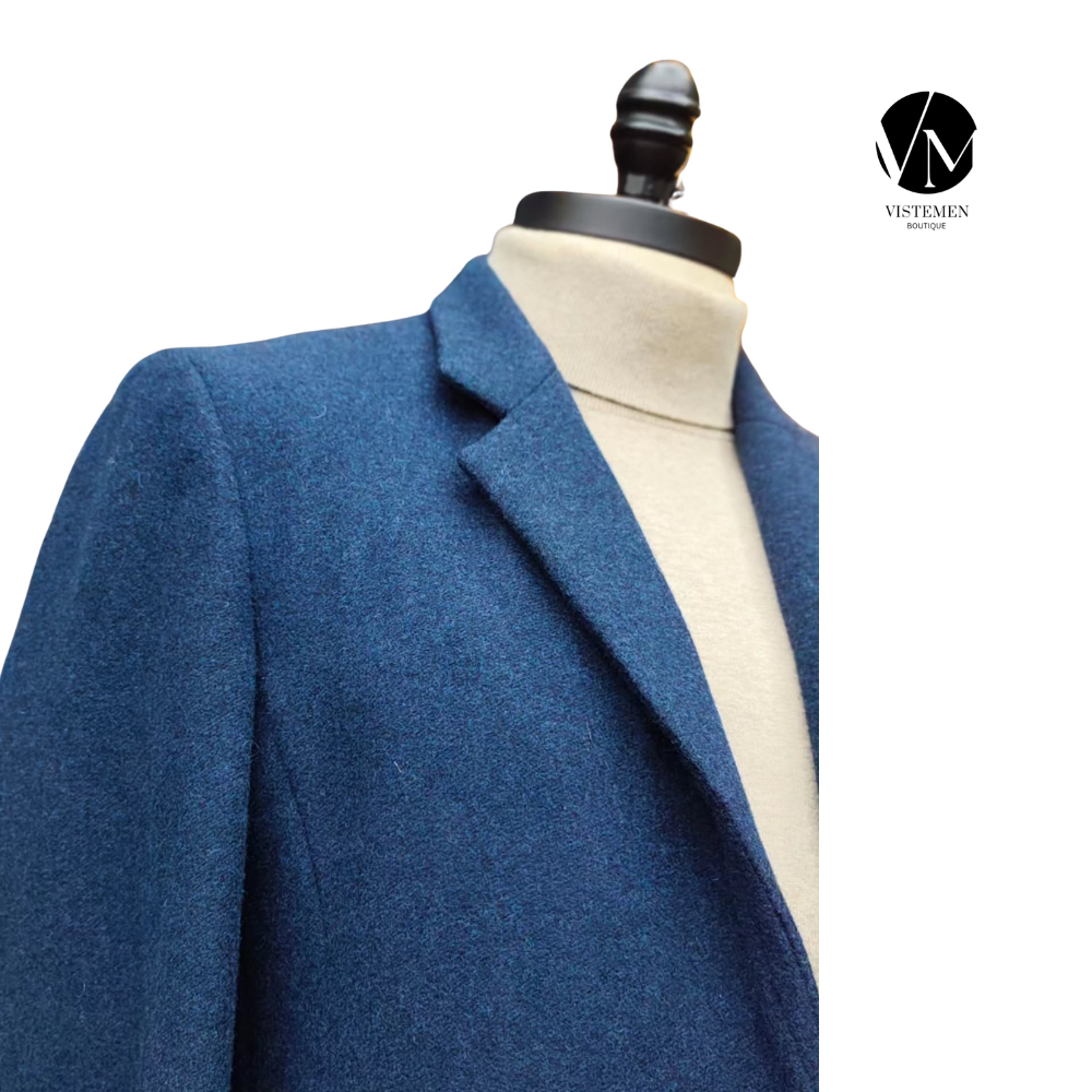 Abrigo Chris Christy Azul Francia – Elegancia y Calidez en Talla S