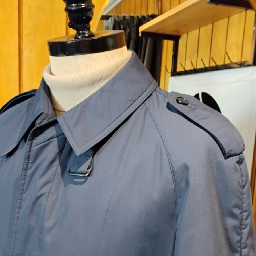 Impermeable Trench Acolchado Azul Navy Talla 50 - Prenda Única