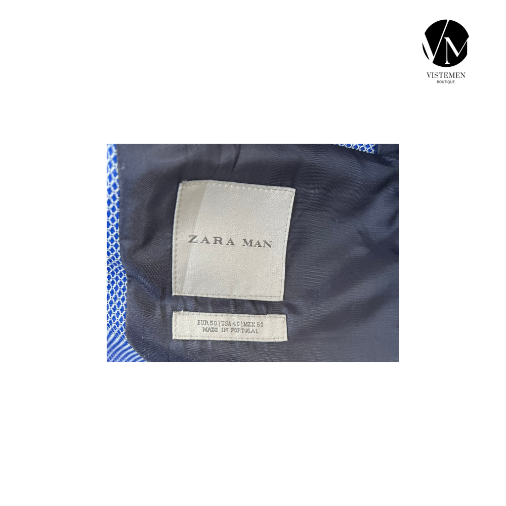 Blazer Zara Man Slim Fit Celeste | Tendencia Formal Fresca | Talla L (50) | Vistemen