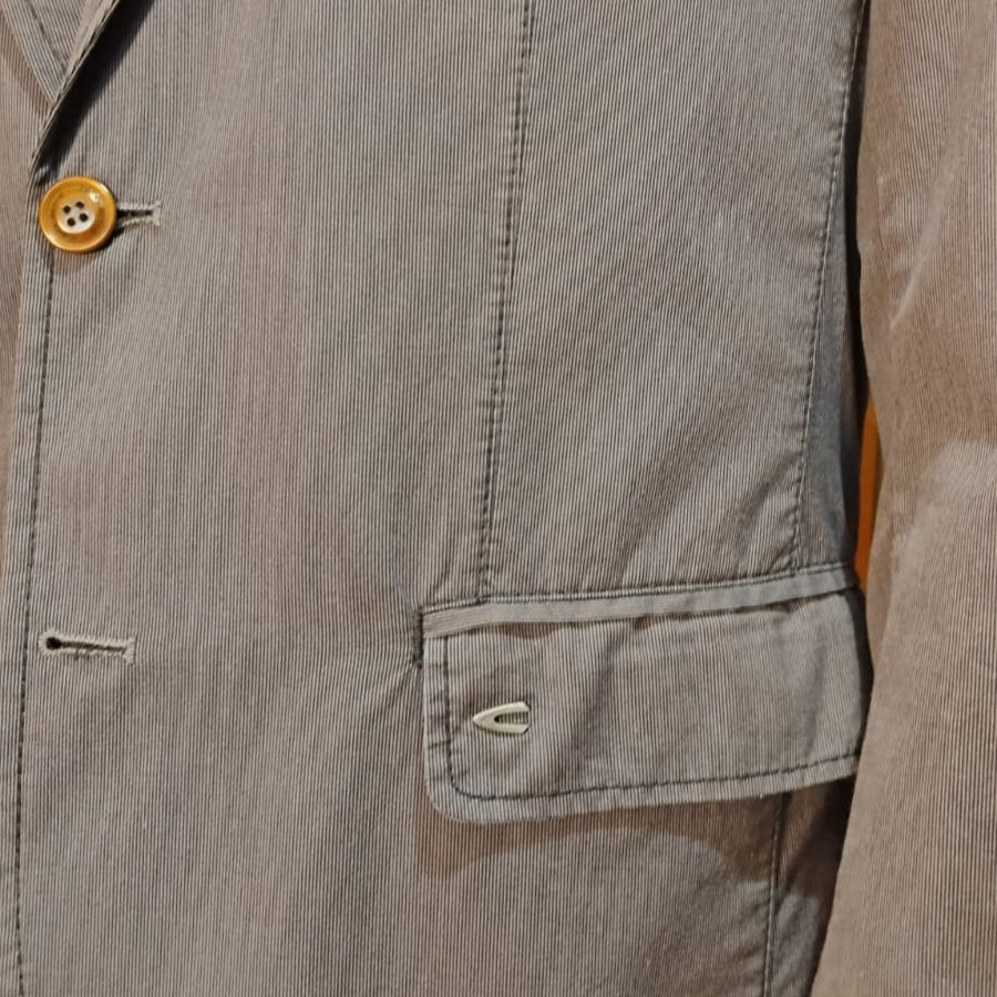 Blazer Casual Gris con Azul Camel Active - 100% Algodón - Prenda Única