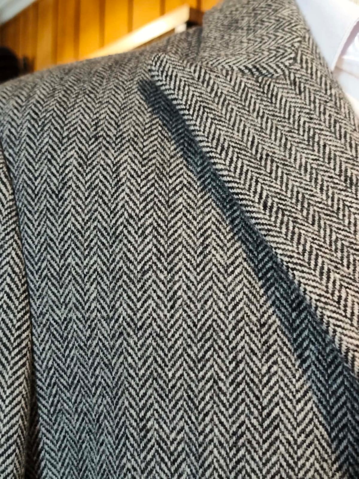 Abrigo Lana Gris Espiga de Trigo | Talla S (46) | Vistemen