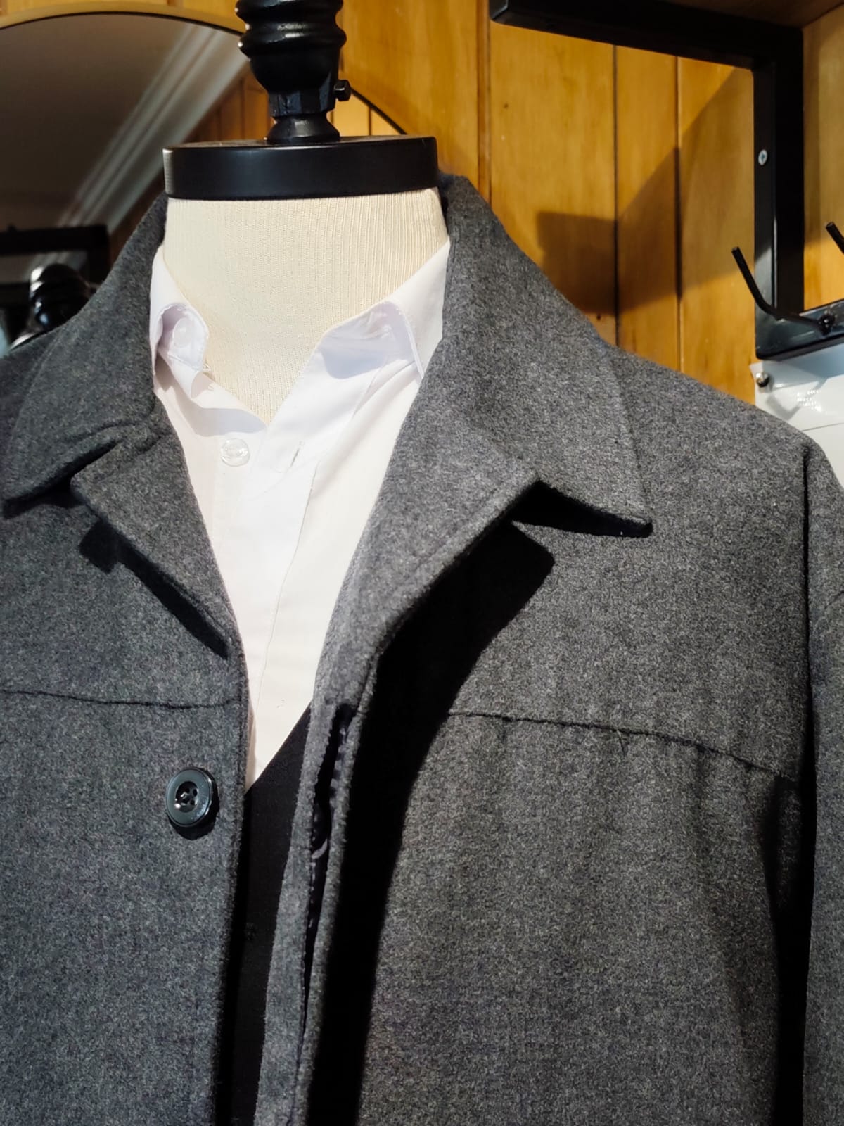 Abrigo Acolchado Ligero Lana Gris | 3/4 | Talla XL (52) | Vistemen