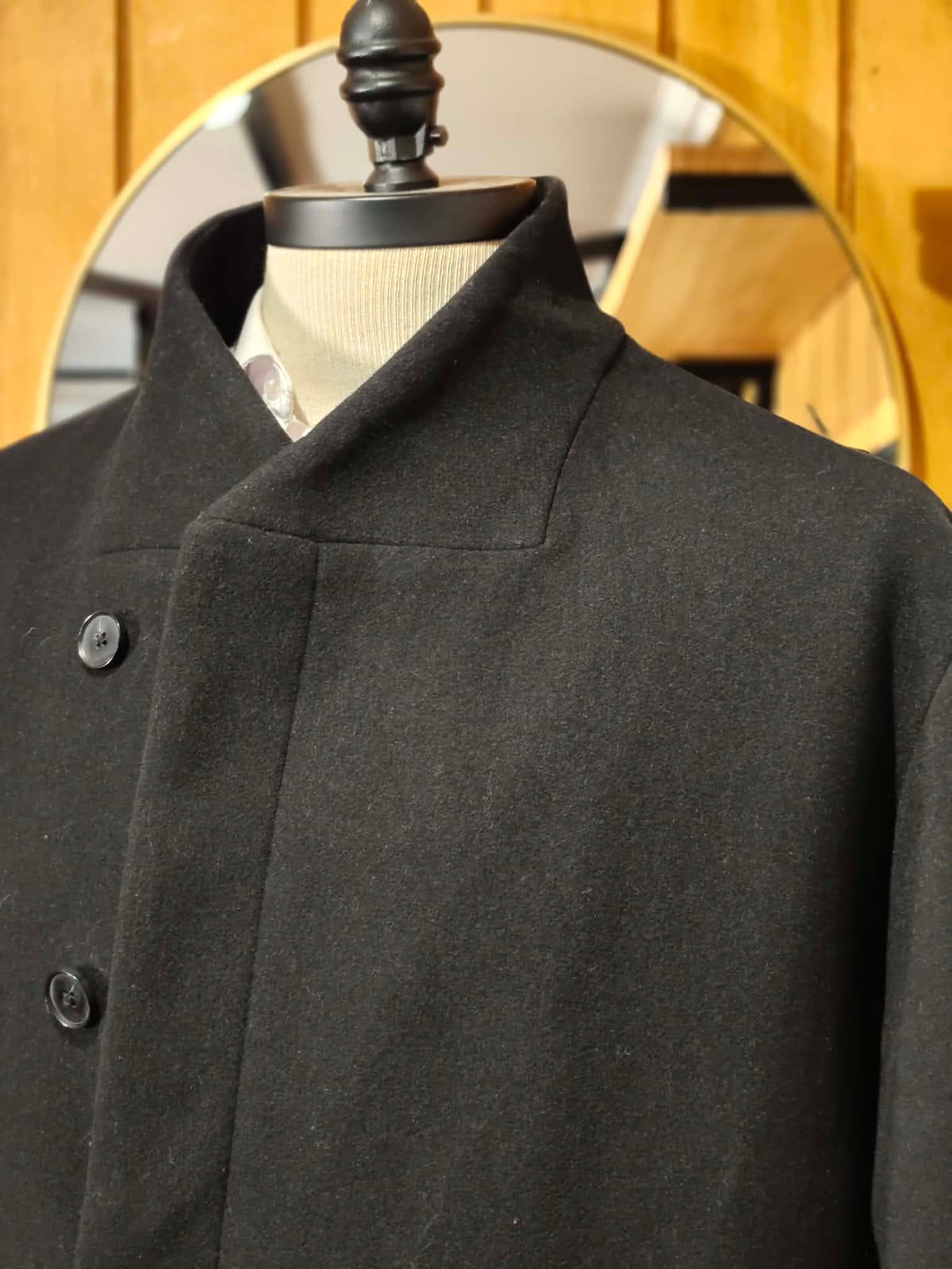 Abrigo Jack & Jones Lana Negra | Cuello Alto | Talla XL (52) | Vistemen