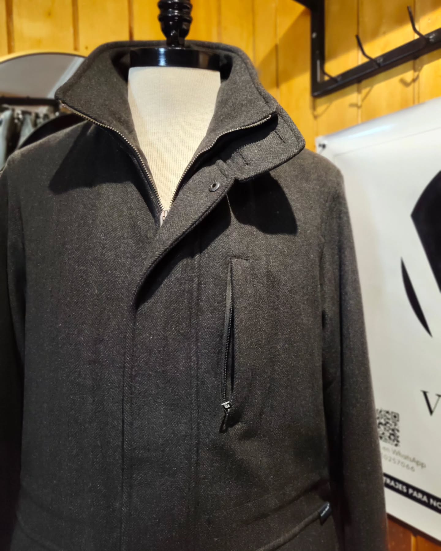 Abrigo Marks & Spencer Café Moro Espiga de Trigo – Talla L (50)