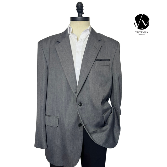 Blazer The Classic Collection Slim Fit Gris | Talla 3XL (56) | Formal para Tallas Grandes | Vistemen