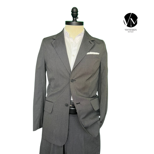 BLACK FRIDAY | Traje Completo Hugo Boss Slim Fit Gris Oscuro de Algodón | Talla XS (44) | Vistemen