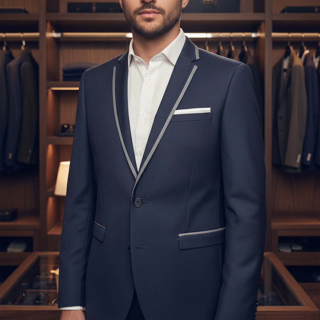 Blazer Next Slim Fit Azul Oscuro | Calidad Británica | Talla M (48) | Vistemen