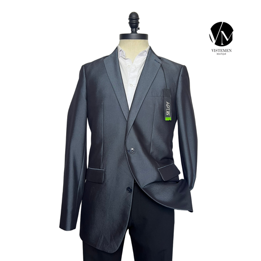 BLACK FRIDAY | Blazer APT.9 Slim Fit Gris Oscuro | Estilo de Gala | Talla L | Vistemen