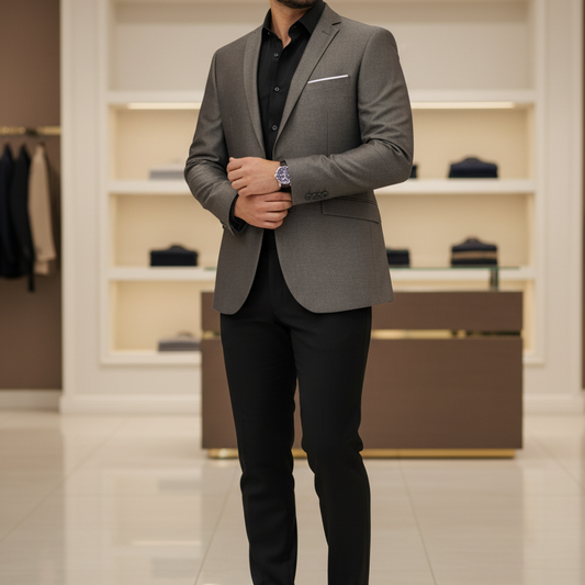 Blazer Burton Newswear Slim Fit Café Oscuro | Estilo Formal Distinguido | Talla L (50) | Vistemen