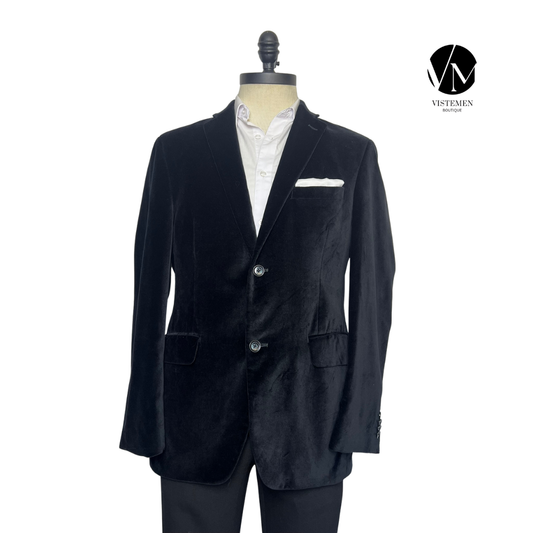 Blazer Alfani Slim Fit Negro de Algodón | Formal Fresco | Talla M (48) | Vistemen