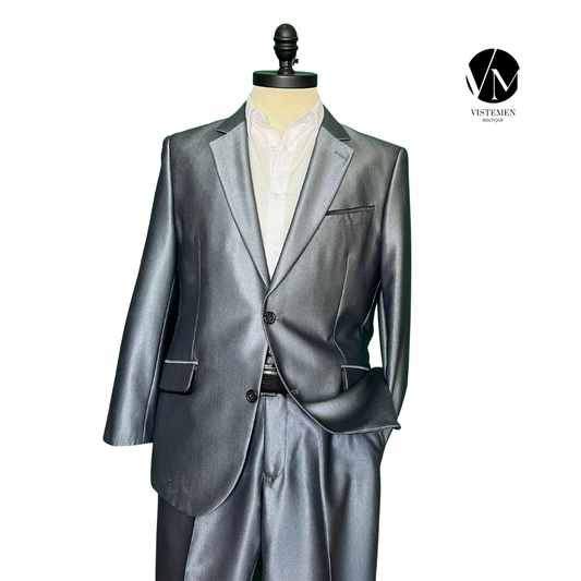 BLACK FRIDAY | Traje de Gala Azul Brillante Slim Fit | Talla M (48) | Vistemen