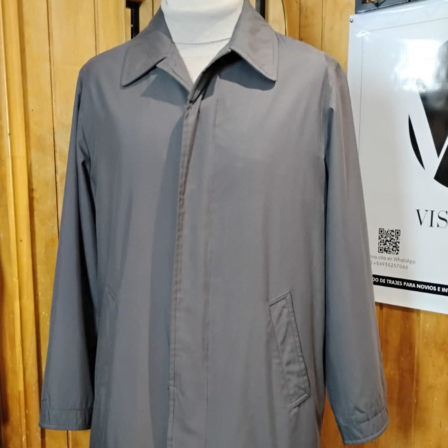 Impermeable Trench Gris Robert Ley USA Talla 48 - Prenda Única