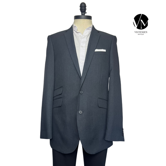 Blazer Taylor & Wright Slim Fit Gris Oscuro | Sastrería Moderna Británica | Talla M (48) | Vistemen