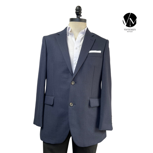 Blazer Chester Barrie de Lana Azul Oscuro | Slim Fit | Sastrería Británica de Lujo | Talla L (50) | Vistemen