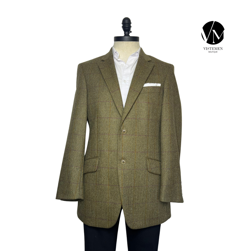 Blazer Austin Reed de Lana Pura Café Claro | Slim Fit | Sastrería Británica de Lujo | Talla M (48) | Vistemen