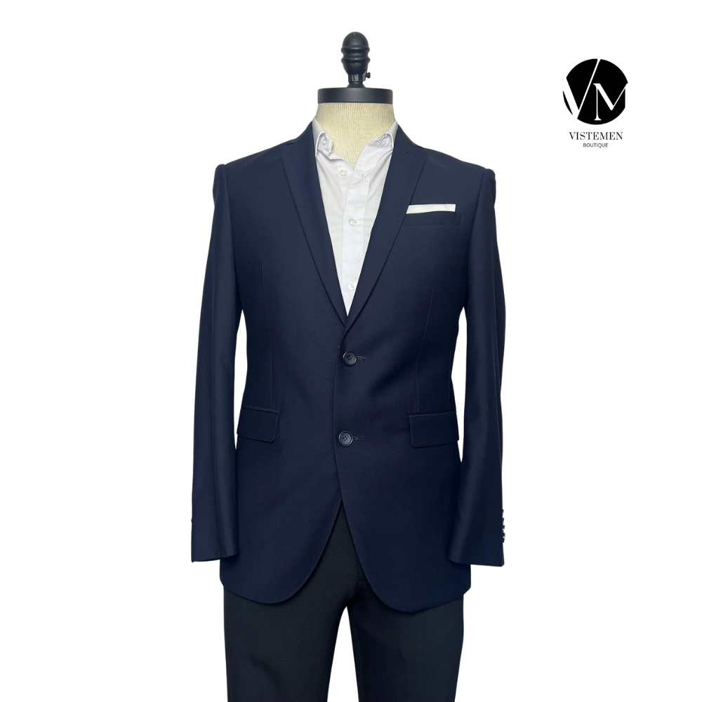 Blazer Cedar Wood State Slim Fit Azul Oscuro | Talla S (46) | Formal para Hombre Delgado | Vistemen
