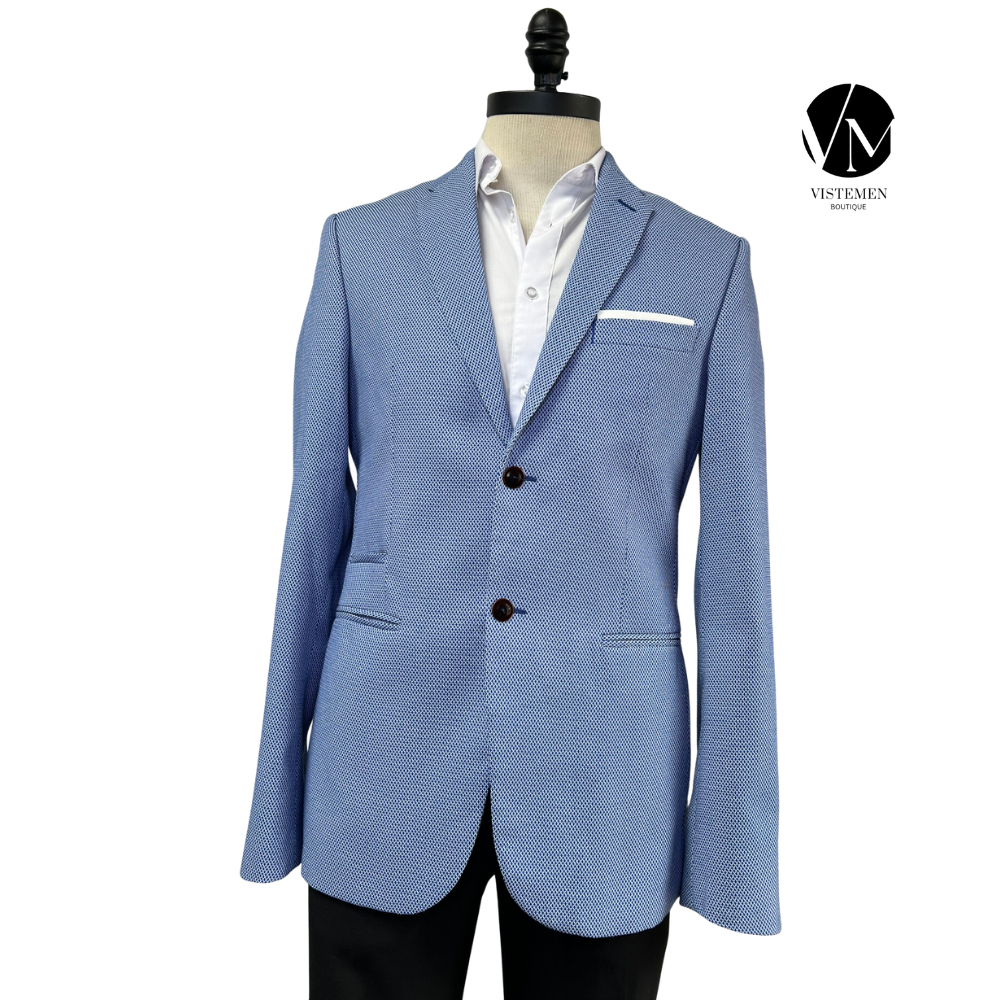 Blazer Zara Man Slim Fit Celeste | Tendencia Formal Fresca | Talla L (50) | Vistemen