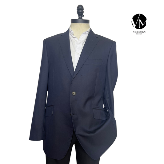 Blazer Savile Row de Lana Pura Azul Oscuro | Alta Sastrería Británica | Talla L (50) | Vistemen