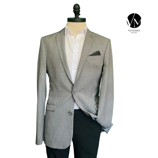 BLACK FRIDAY | Blazer ASOS Skinny Fit Gris | Estilo Formal Moderno | Talla L | Vistemen