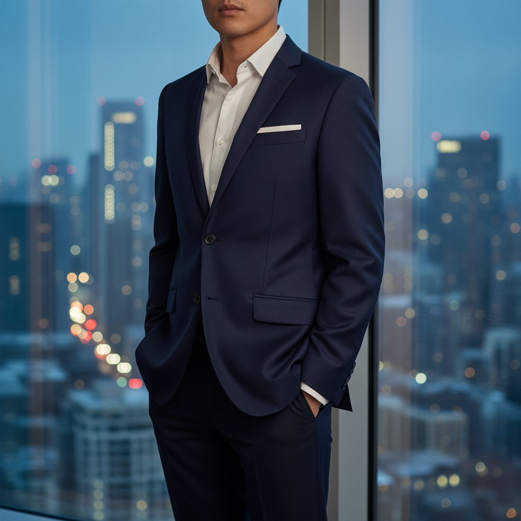 Blazer M&S Slim Fit Azul Oscuro | Talla S (46) | Formal Moderno | Vistemen
