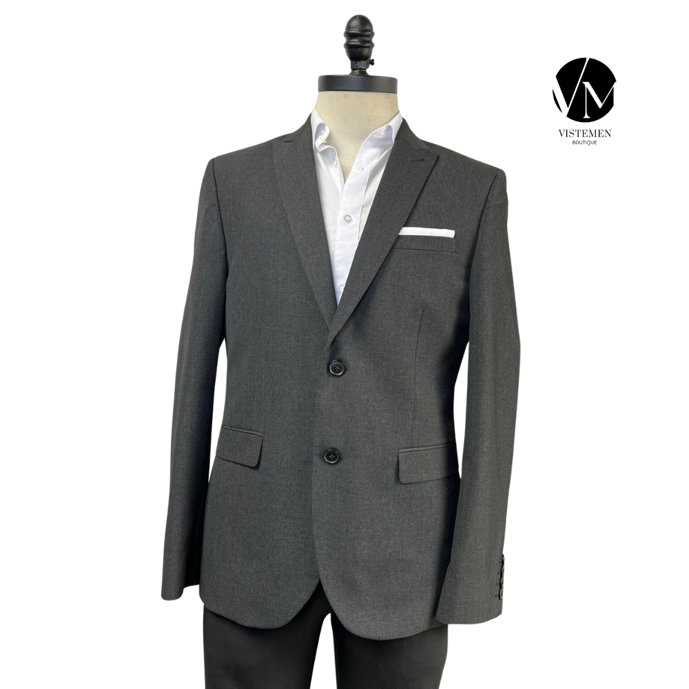 Blazer Next Skinny Fit Gris Oscuro | Largo Dinámico | Talla L (50) | Vistemen