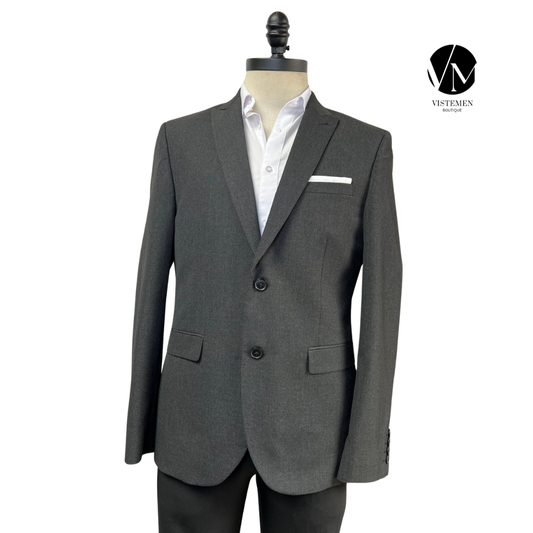 Blazer Next Skinny Fit Gris Oscuro | Largo Dinámico | Talla L (50) | Vistemen