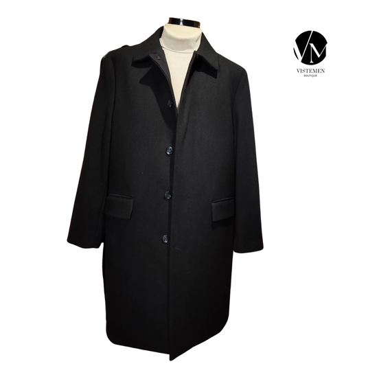 Abrigo Largo River Island Negro Minimalista – Talla XL (52)