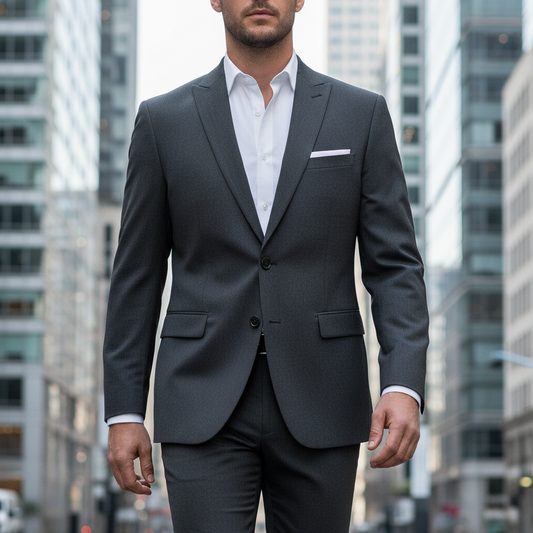 Blazer Next Skinny Fit Gris Oscuro | Largo Dinámico | Talla L (50) | Vistemen
