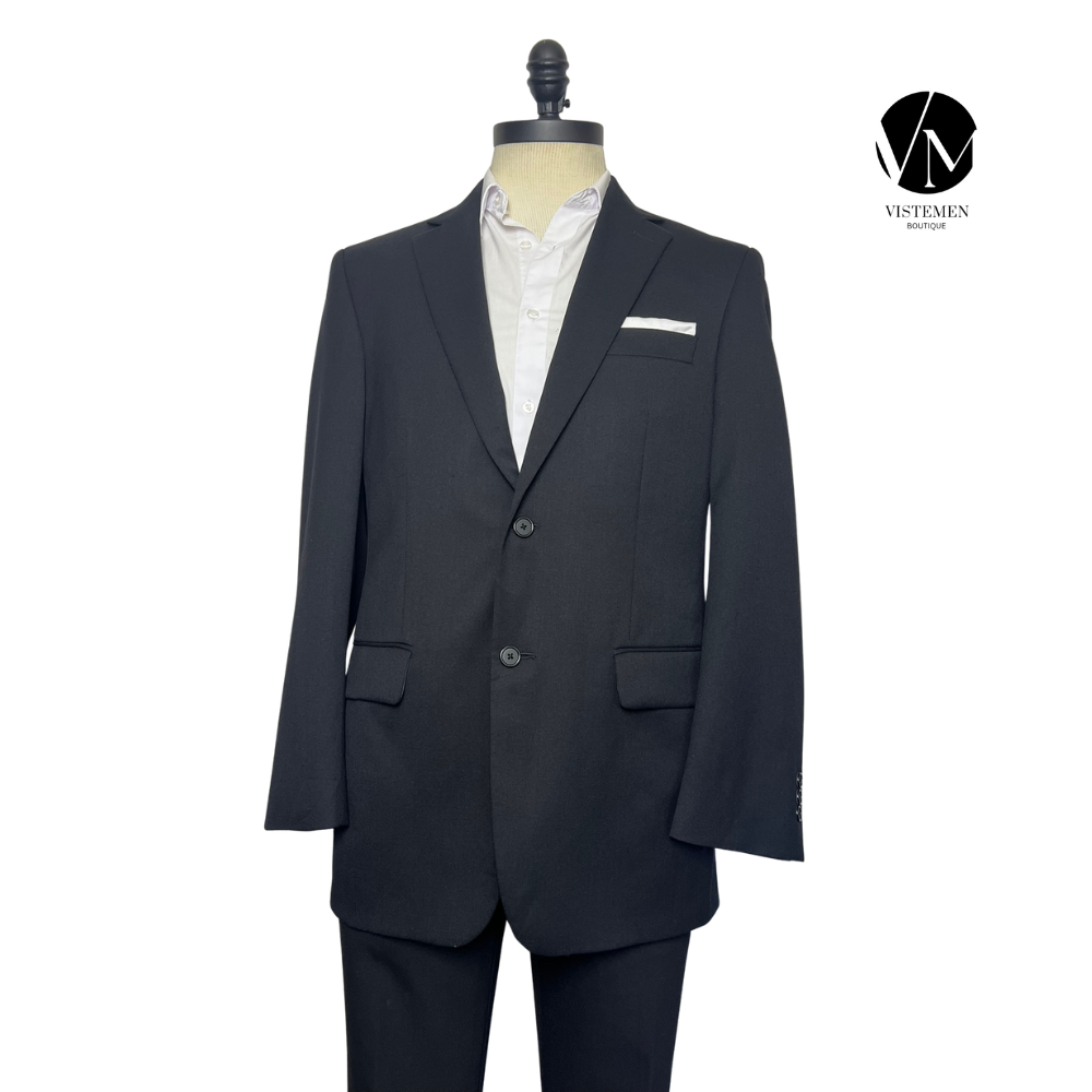Blazer Charney's Slim Fit Negro de Lana | Sastrería Clásica Norteamericana | Talla S (46) | Vistemen