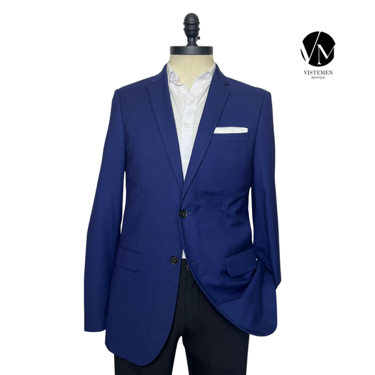BLACK FRIDAY | Blazer Burton Newswear Skinny Fit Azul Oscuro | Estilo Formal | Talla L | Vistemen