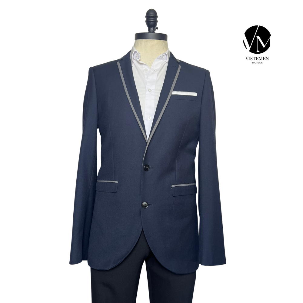 Blazer Next Slim Fit Azul Oscuro | Calidad Británica | Talla M (48) | Vistemen