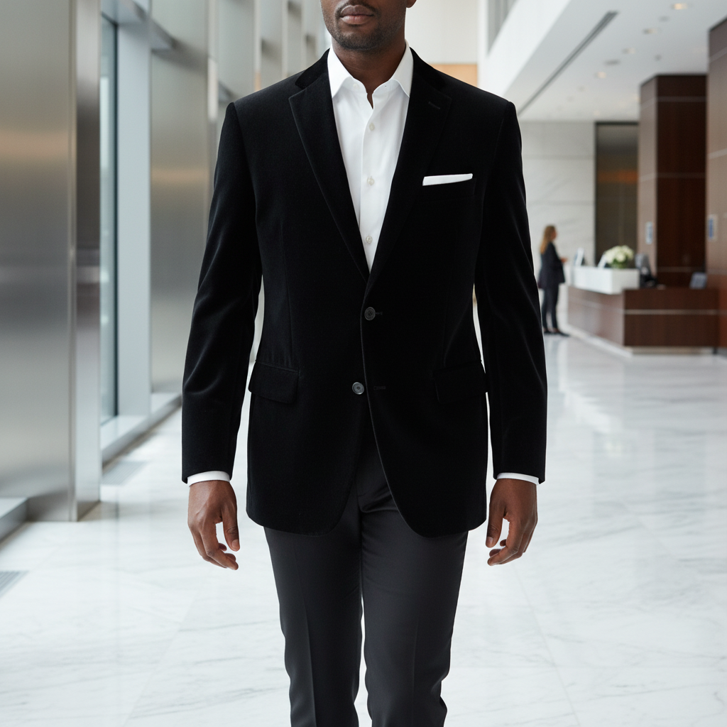 Blazer Alfani Slim Fit Negro de Algodón | Formal Fresco | Talla M (48) | Vistemen