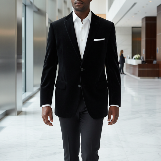 Blazer Alfani Slim Fit Negro de Algodón | Formal Fresco | Talla M (48) | Vistemen