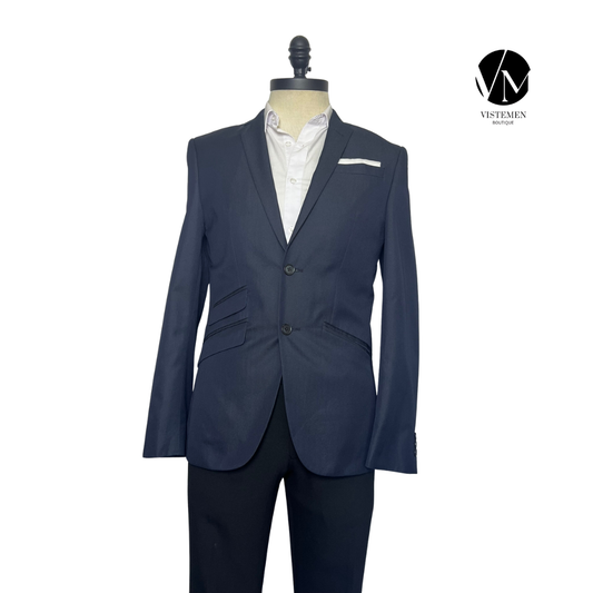 Blazer M&S Slim Fit Azul Oscuro | Talla S (46) | Formal Moderno | Vistemen