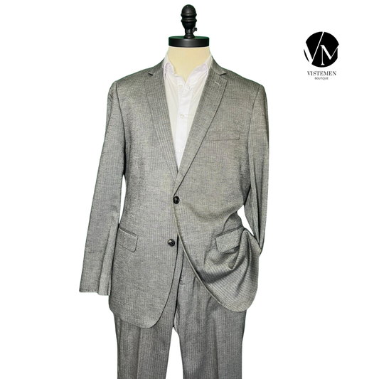 BLACK FRIDAY | Traje Completo H&M Slim Fit Gris de Algodón | Talla XL (52) | Vistemen