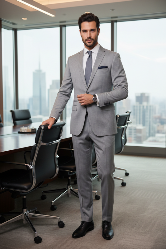 Traje Completo Zara Man Gris | Regular Fit | Talla XL (52) | Vistemen