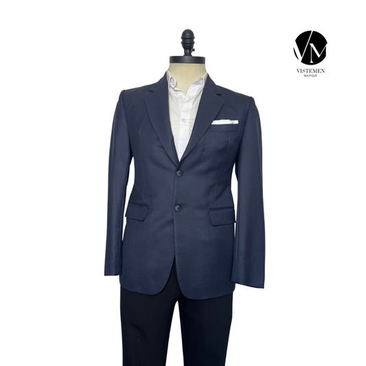 Blazer Holland & Sherry Skinny Fit Azul Oscuro | Tejidos de Súper Lujo | Talla S (46) | Vistemen