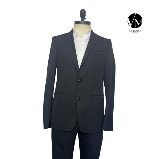 Blazer Zara Man Skinny Fit Negro | Tendencia Formal Ultramoderna | Talla S (46) | Vistemen