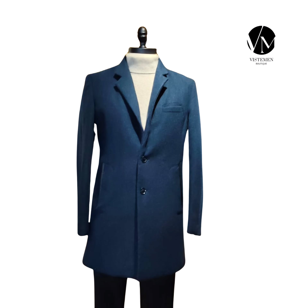 Abrigo Chris Christy Azul Francia – Elegancia y Calidez en Talla S