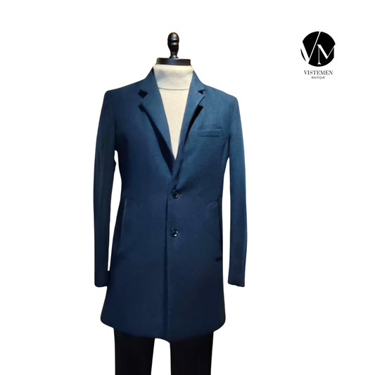 Abrigo Chris Christy Azul Francia – Elegancia y Calidez en Talla S