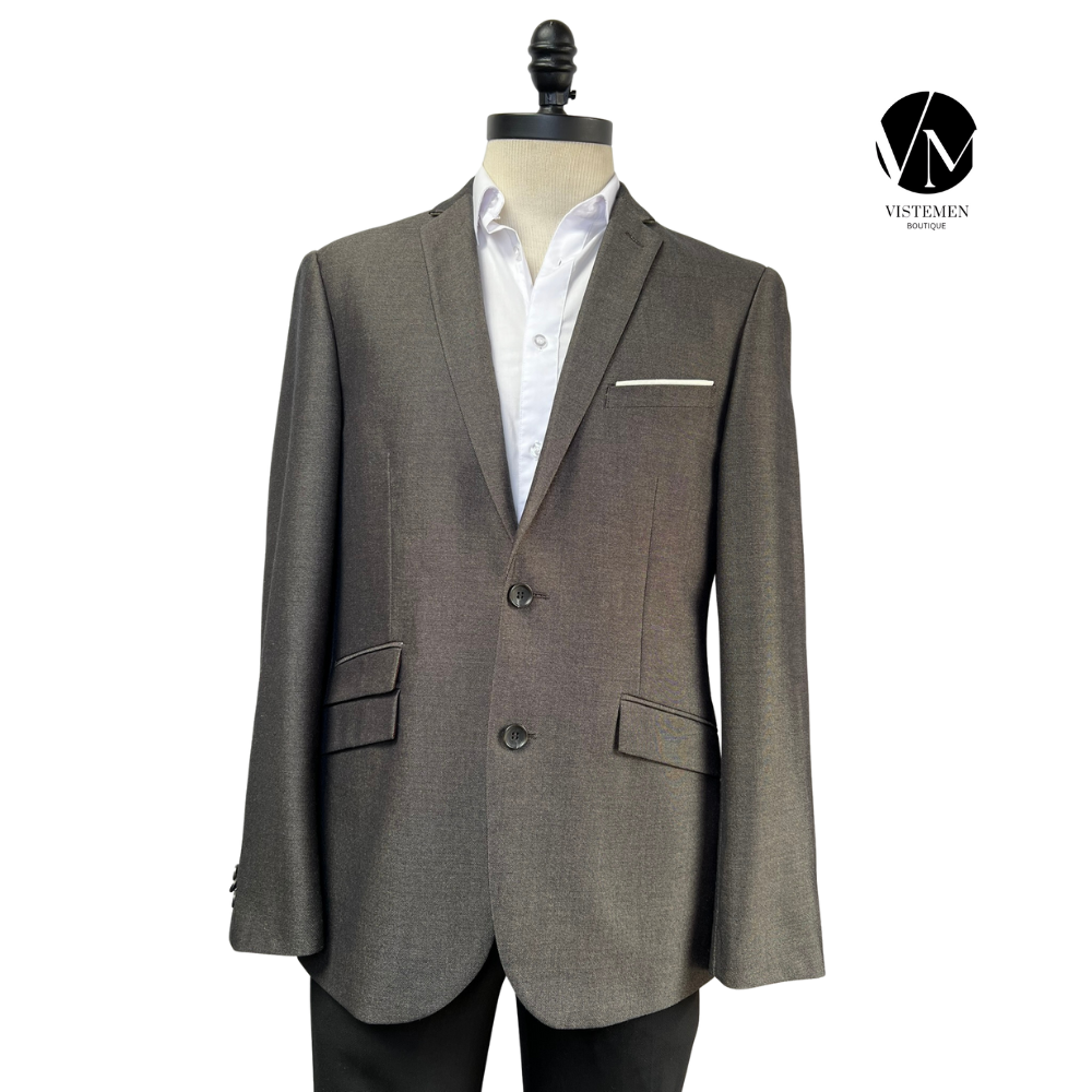 Blazer Burton Newswear Slim Fit Café Oscuro | Estilo Formal Distinguido | Talla L (50) | Vistemen