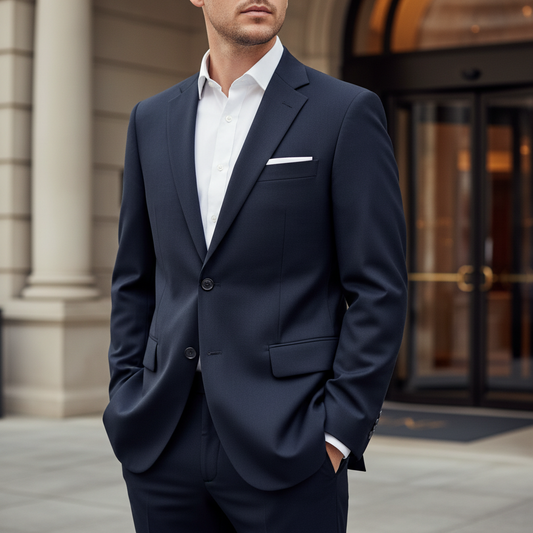 Blazer Charney's Slim Fit Negro de Lana | Sastrería Clásica Norteamericana | Talla S (46) | Vistemen