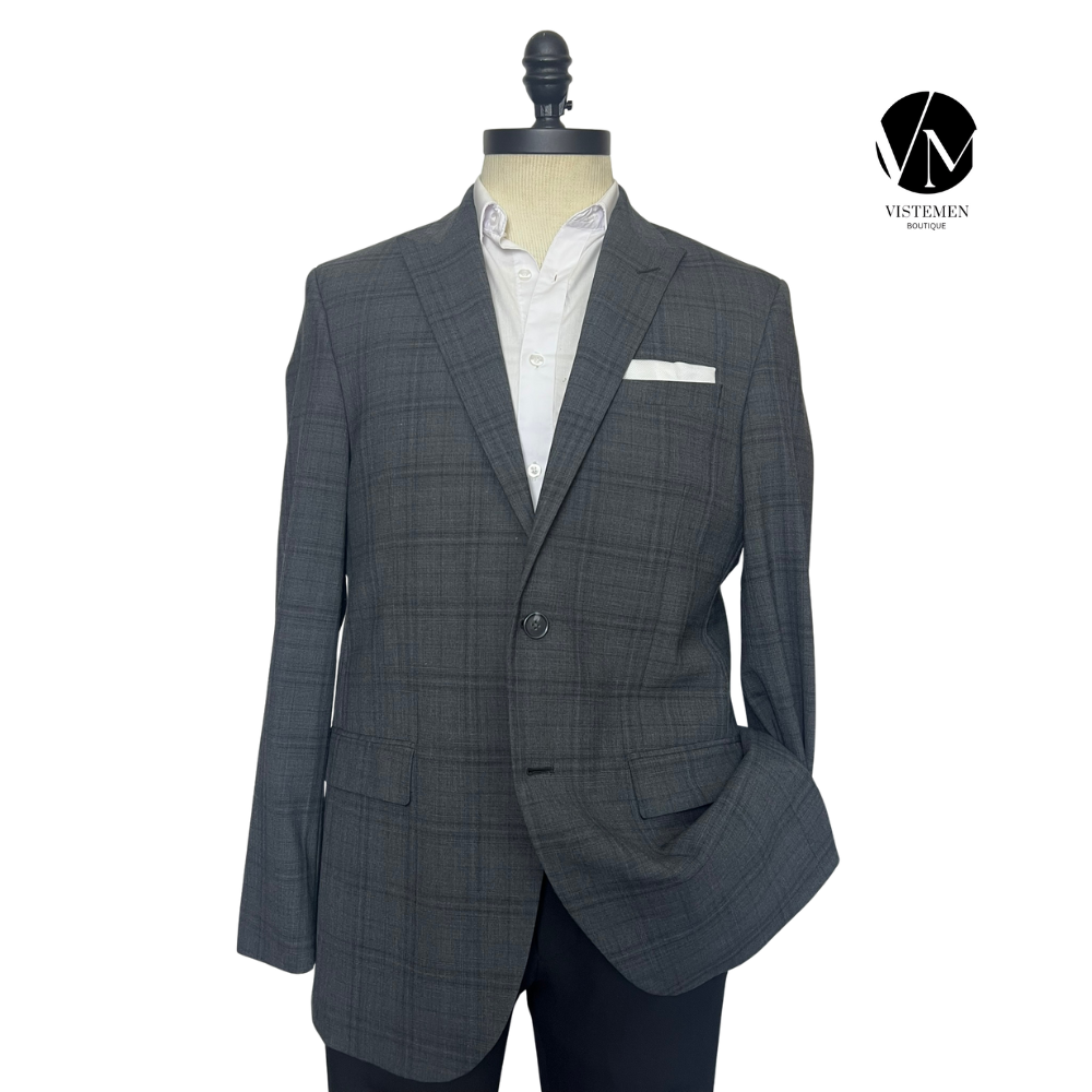 Blazer M&S de Lana Slim Fit Gris Oscuro | Calidad Premium | Talla L (50) | Vistemen