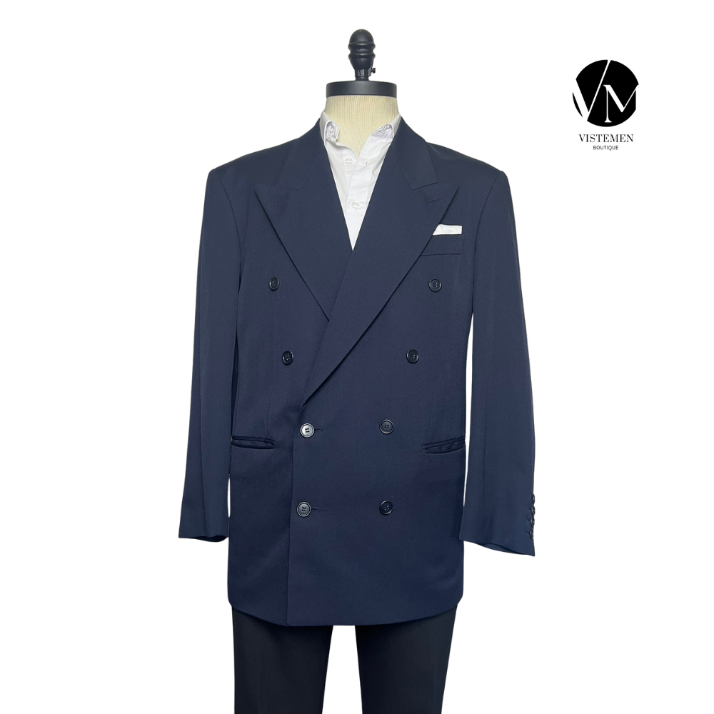 Blazer Ciro Citterio Slim Fit Azul Oscuro | Lujo Italiano | Talla M (48) | Vistemen