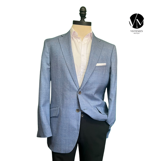 BLACK FRIDAY | Blazer Sastre Azul Claro | Estilo Casual Elegante | Talla L | Vistemen