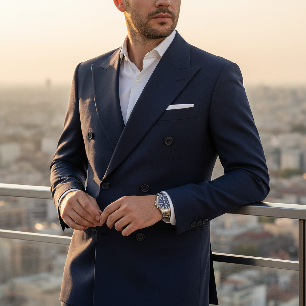Blazer Ciro Citterio Slim Fit Azul Oscuro | Lujo Italiano | Talla M (48) | Vistemen