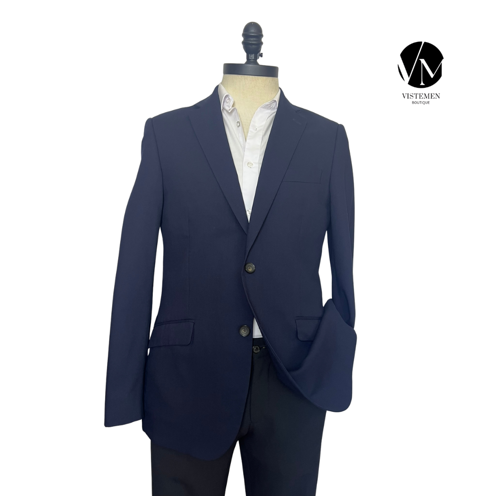 Blazer M&S Slim Fit Azul Oscuro | Formal y Moderno | Talla M (48) | Vistemen