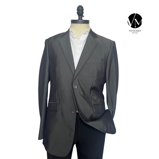 Blazer Voeut Slim Fit Gris Oscuro | Estilo Formal Moderno | Talla L (50) | Vistemen