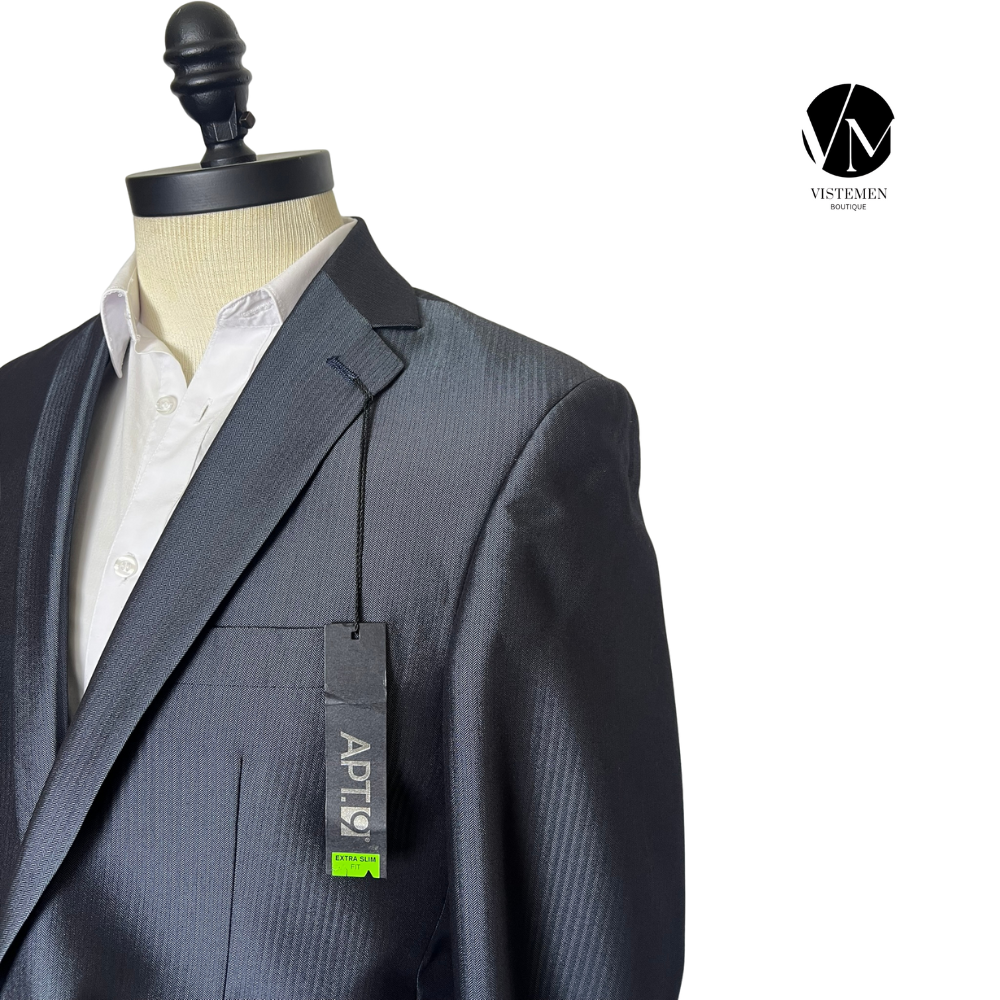 BLACK FRIDAY | Blazer APT.9 Slim Fit Gris Oscuro | Estilo de Gala | Talla L | Vistemen