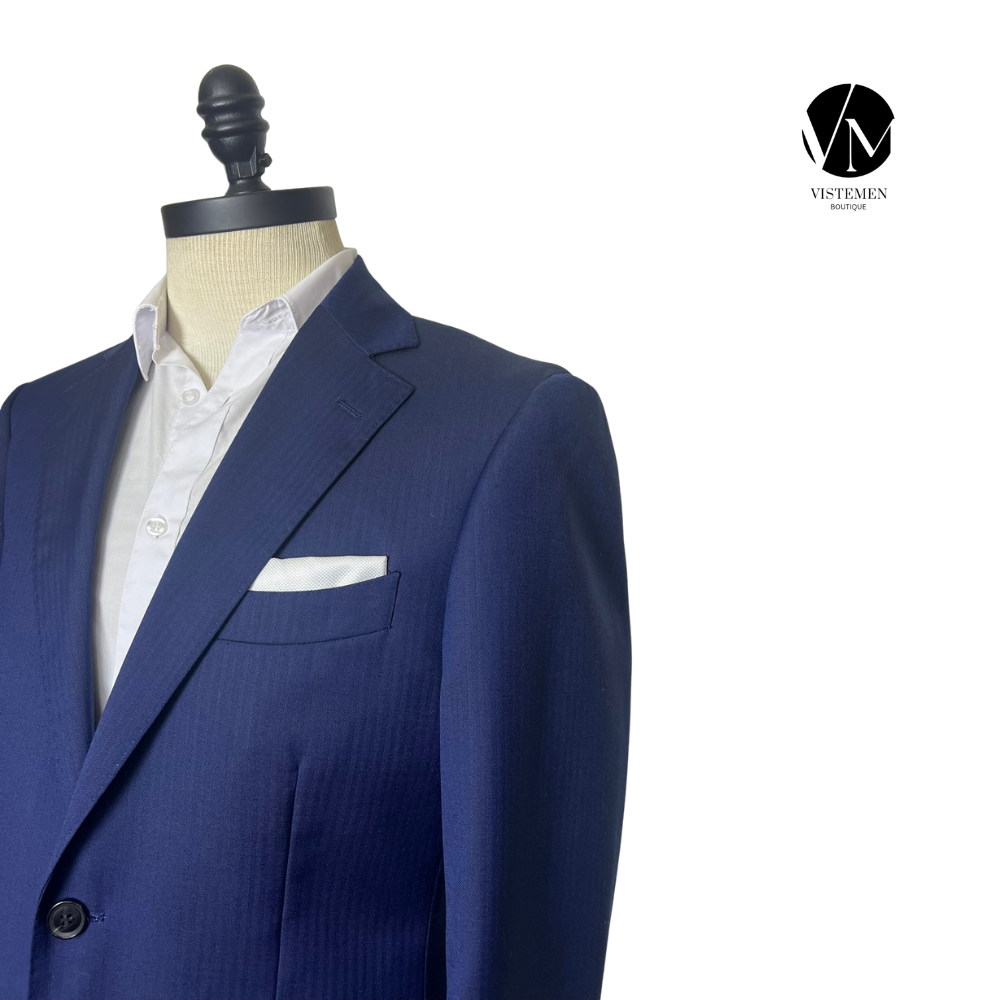 Blazer Combatant Gentlemen Slim Fit Azul Oscuro de Lana | Talla M (48) | Vistemen